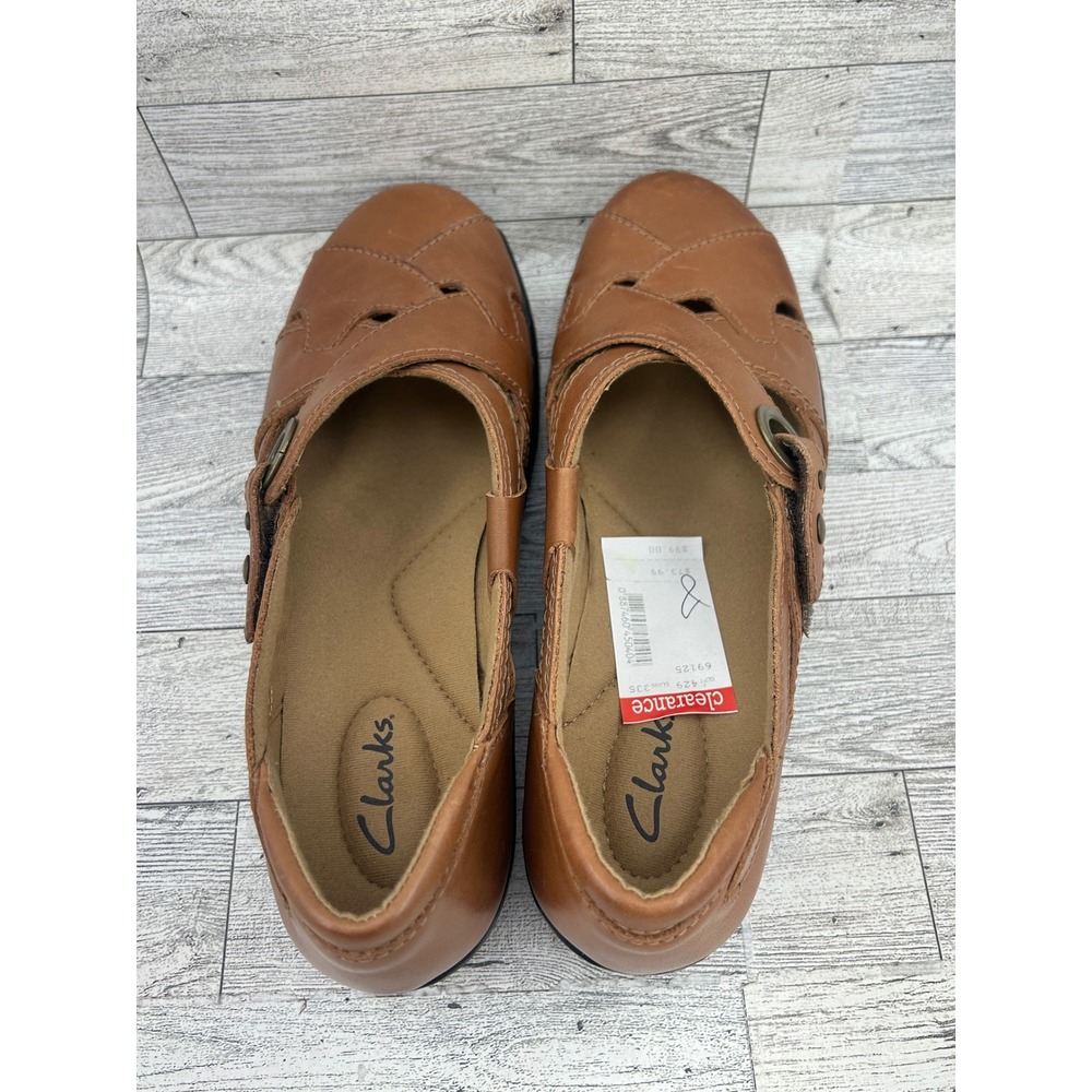 Clarks Brown Leather Mary Jane Shoes Comfort Flats 26069125 Women Size 8M - Picture 8 of 13